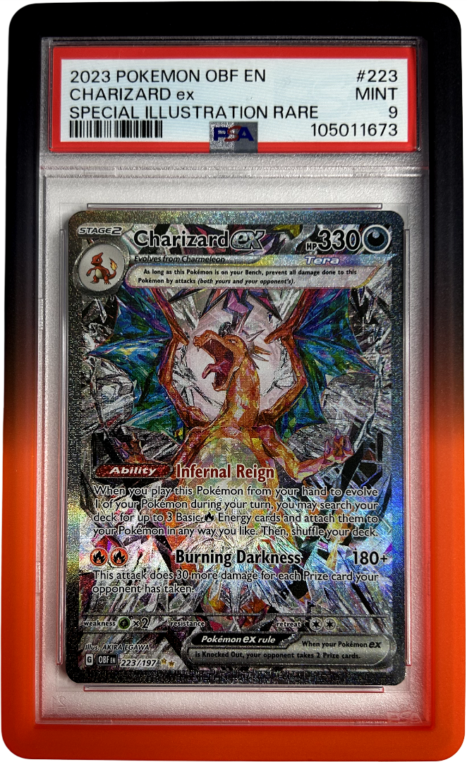 Pokemon - Obsidian Flames - Charizard Ex 223/197 - PSA 9 - Inferno Bumper Guard
