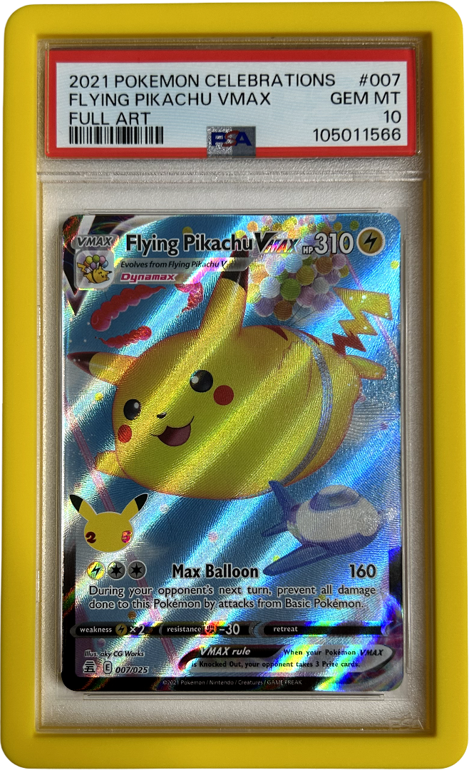 Pokemon - Celebrations - Flying Pikachu Vmax 007/025 - PSA 10 - Yellow Bumper Guard