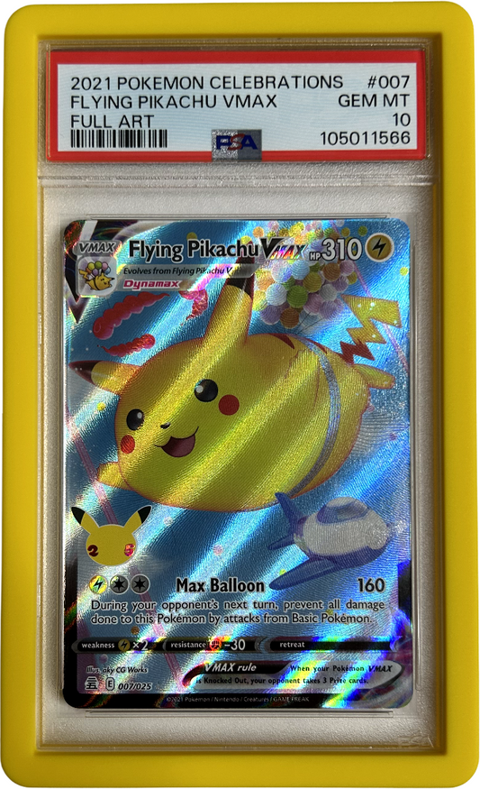 Pokemon - Celebrations - Flying Pikachu Vmax 007/025 - PSA 10 - Yellow Bumper Guard