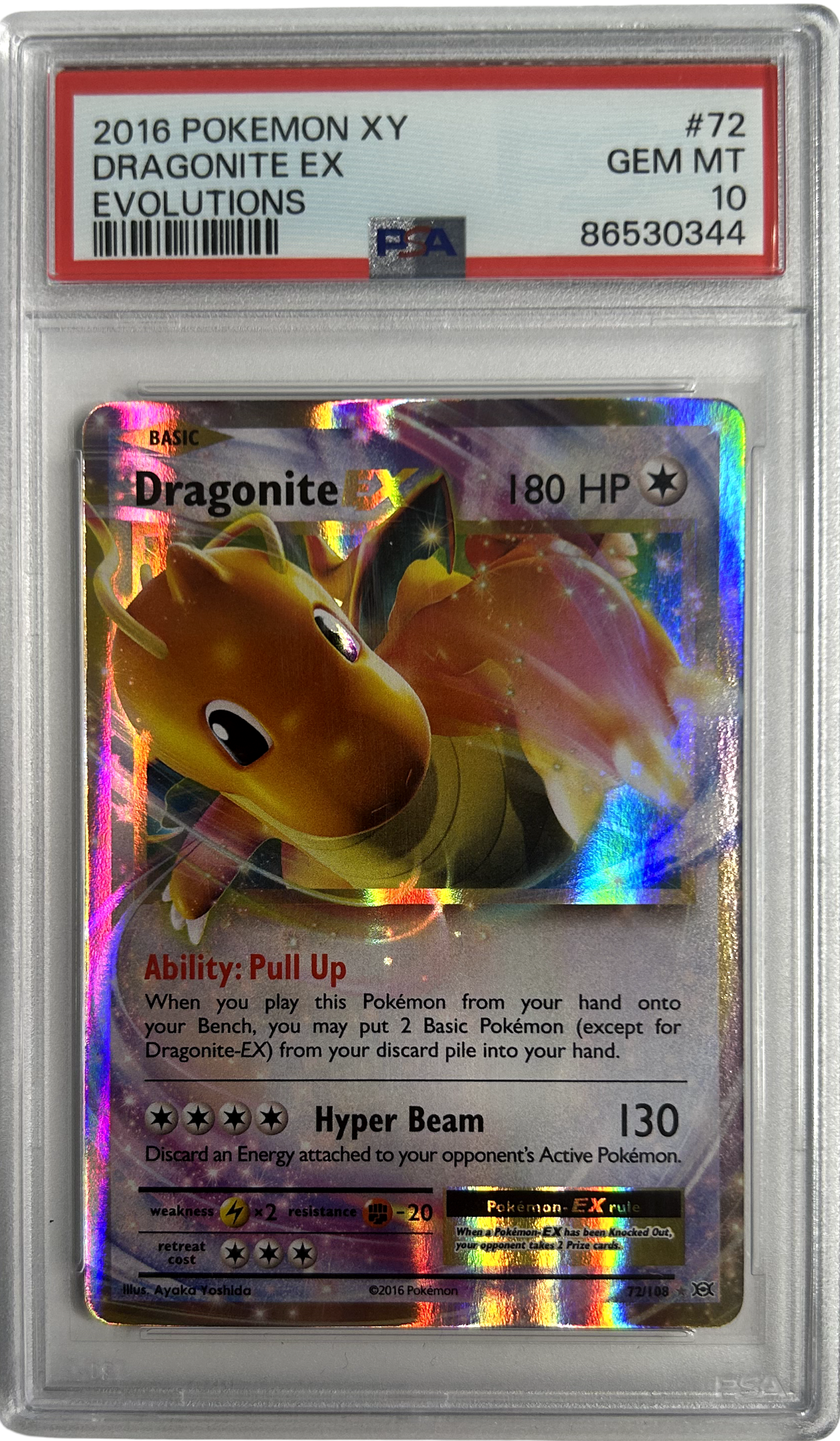 Pokemon - Evolutions - Dragonite EX 72/108 - PSA 10