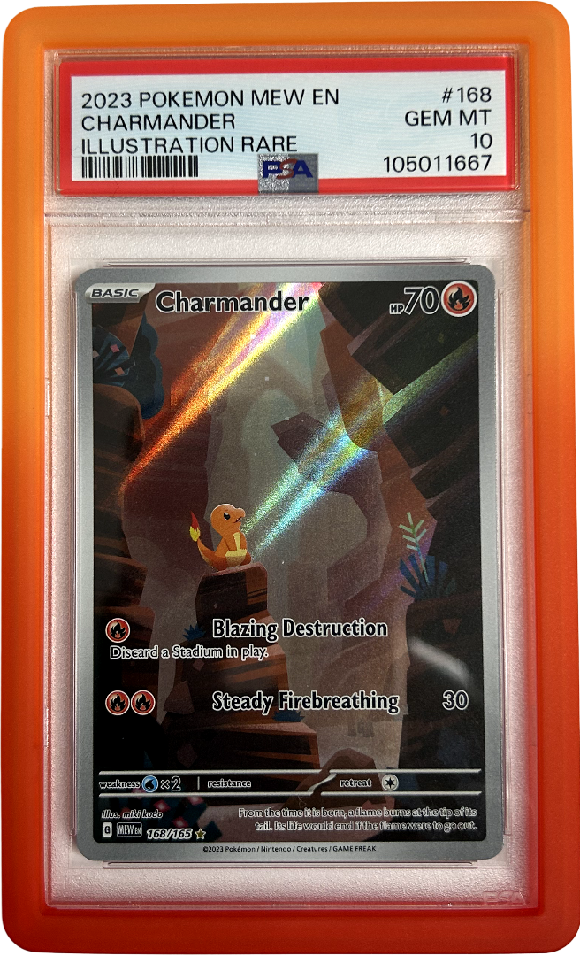 Pokemon - 151 - Charmander 168/165 - PSA 10 - Blaze Bumper Guard