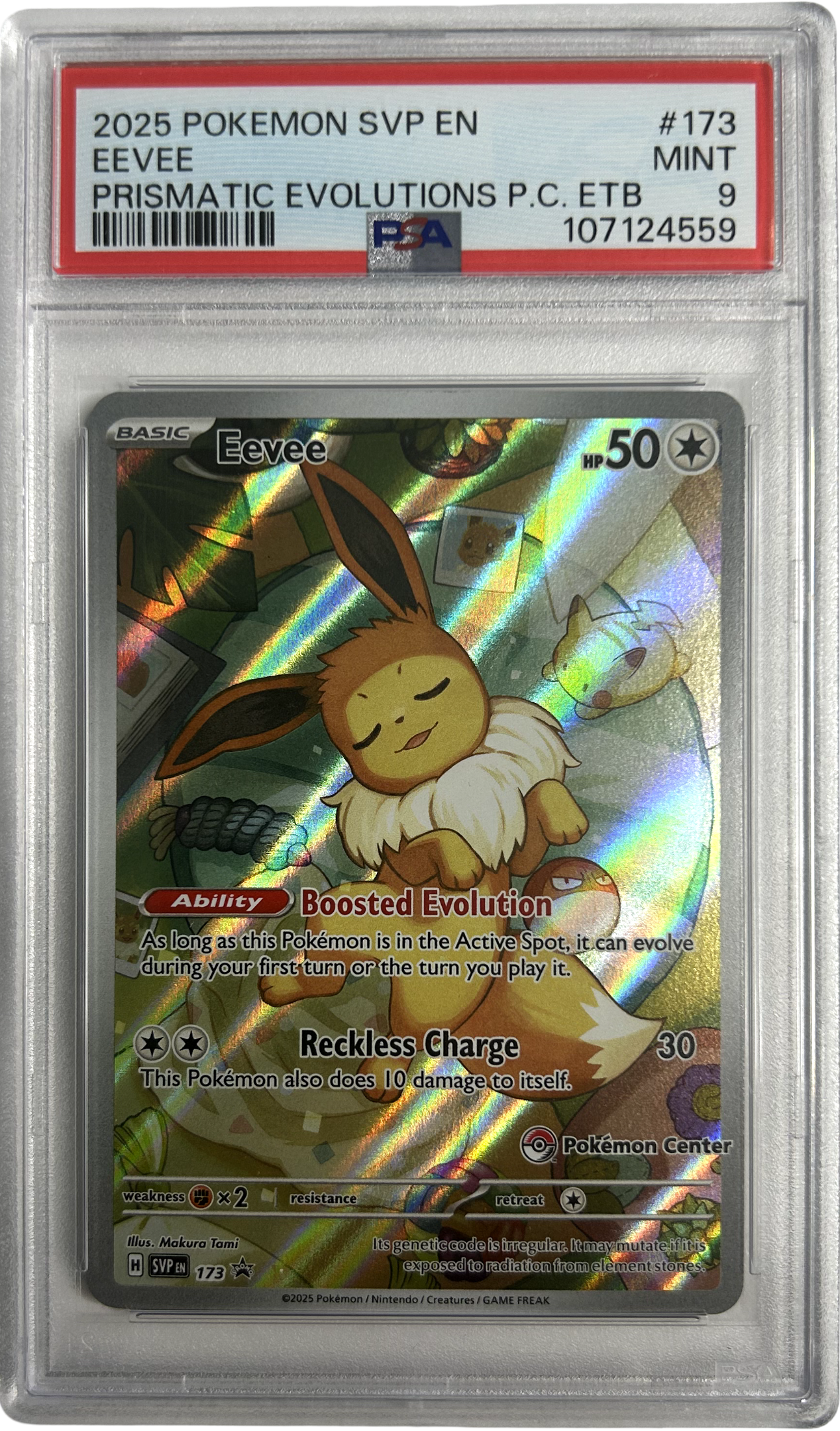 Pokemon - Prismatic Evolution - Pokemon Center Eevee SVPen 173 - PSA 9