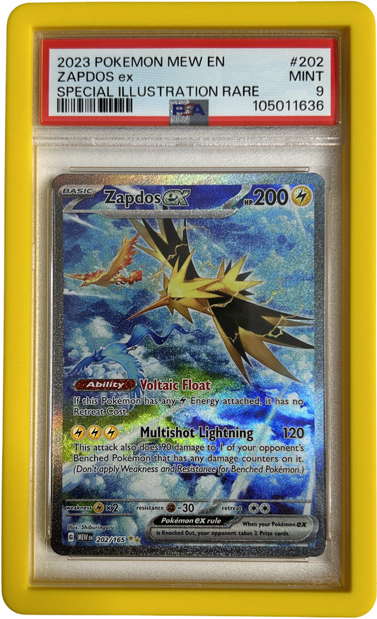 Pokemon - 151 - Zapdos Ex 202/165 - PSA 9 - Yellow Bumper Guard