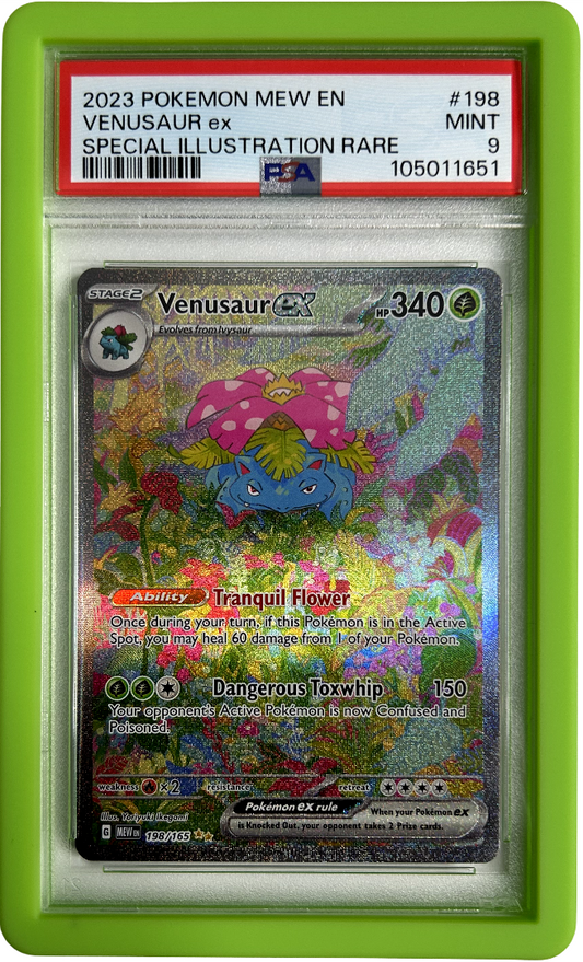 Pokemon - 151 - Venusaur Ex 198/165 - PSA 9 - Green Bumper Guard