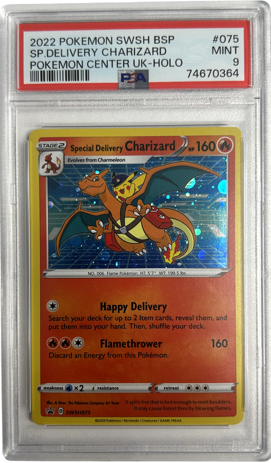 Pokemon - Pokemon Center UK - Special Delivery Charizard SWSH075 - PSA 9