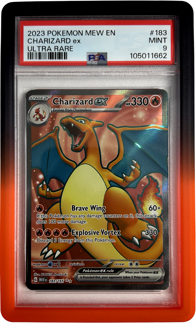 Pokemon - 151 - Charizard Ex 183/165 - PSA 9 - Inferno Bumper Guard