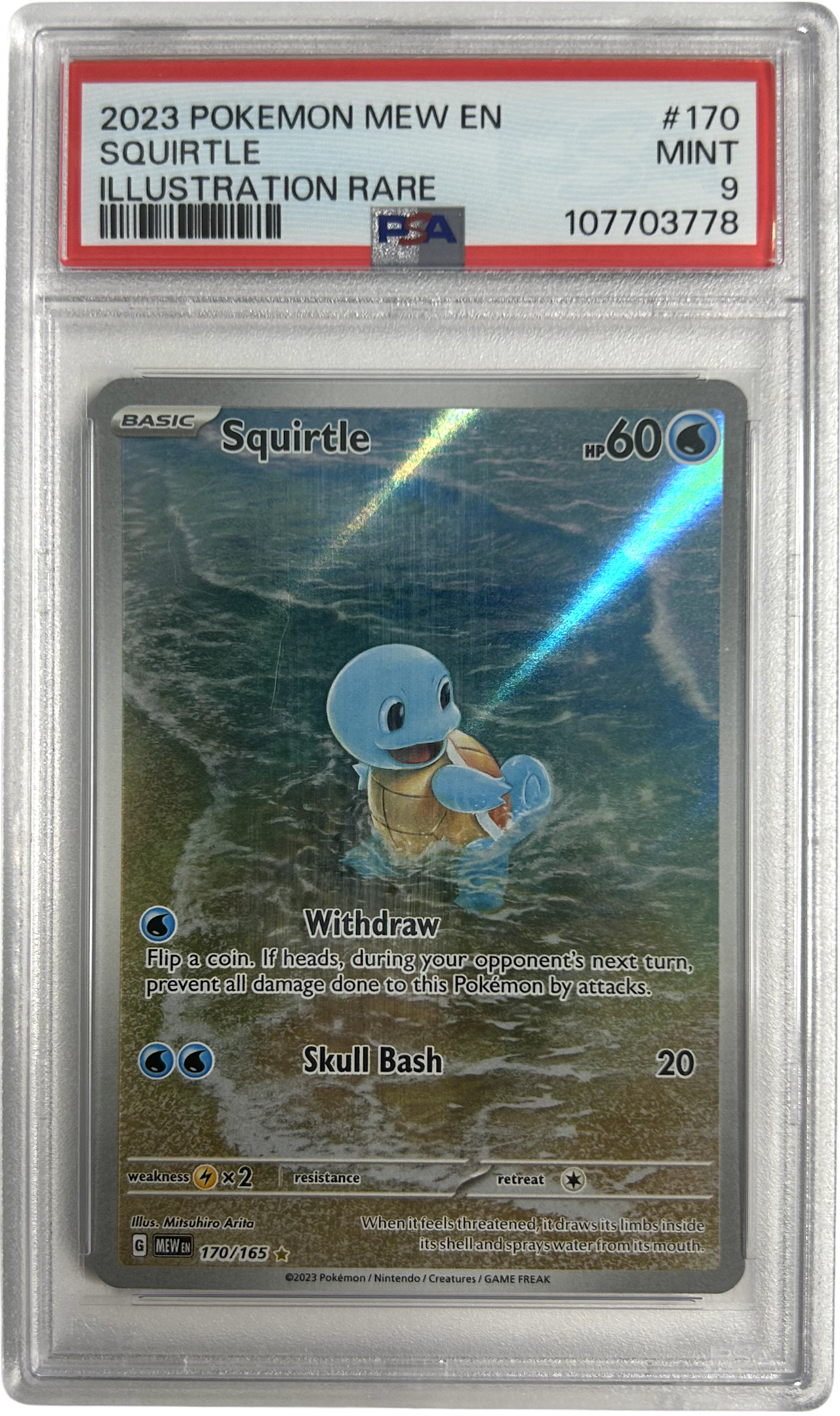 Pokemon - Scarlet & Violet 151 - Squirtle 170/165 - PSA 9