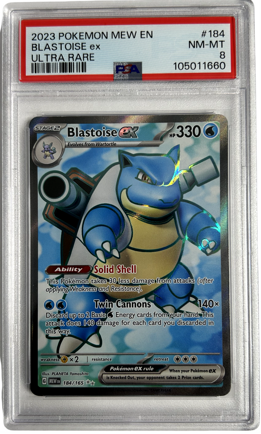 Pokemon - 151 - Blastoise Ex 184/165 - PSA 9