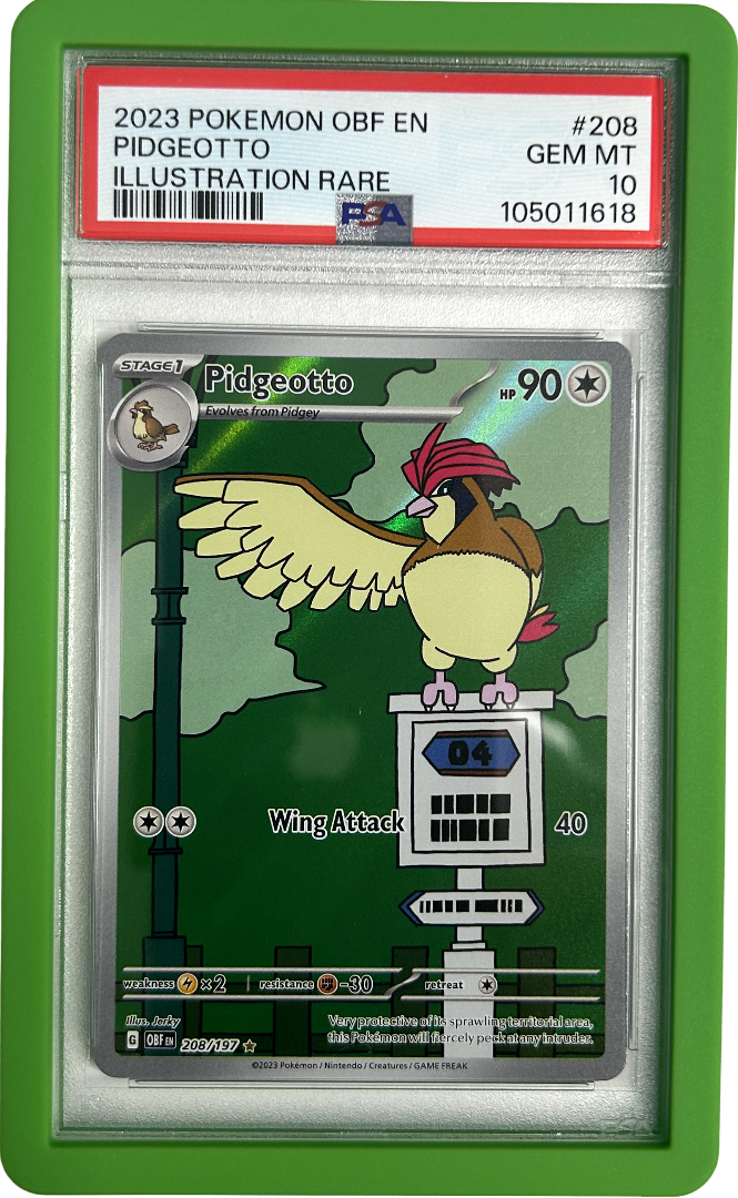 Pokemon - Obsidian Flames - Pidgeotto 208/197 - PSA 10 - Green Bumper Guard