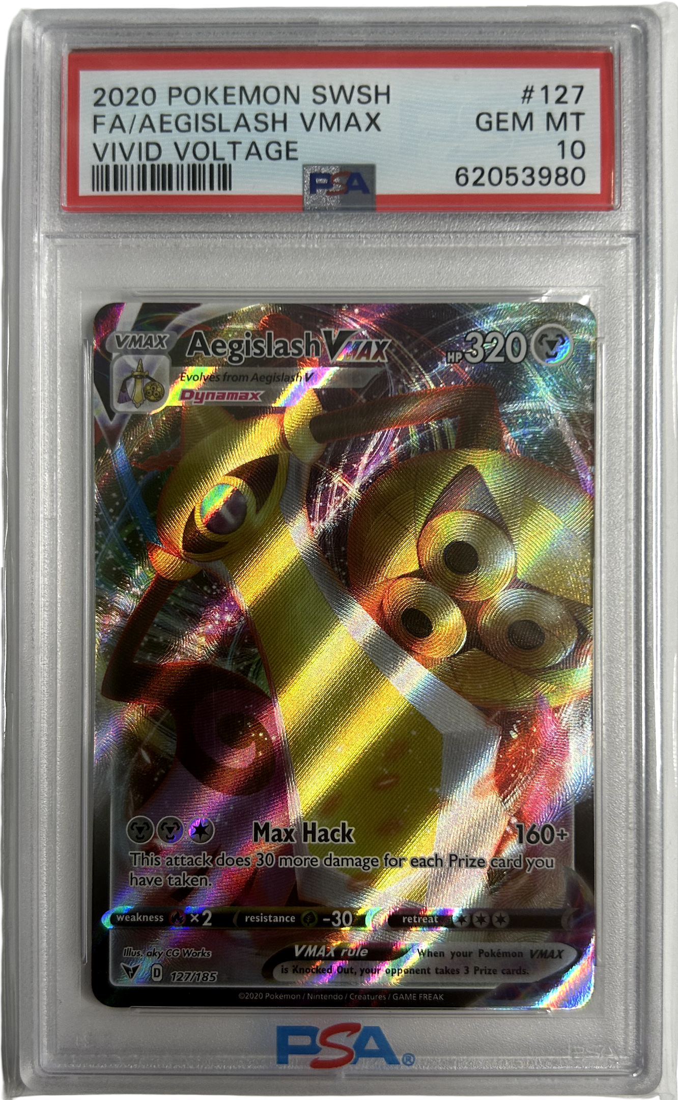 Pokemon - Vivid Voltage - Aegislash Vmax 127/185 - PSA 10