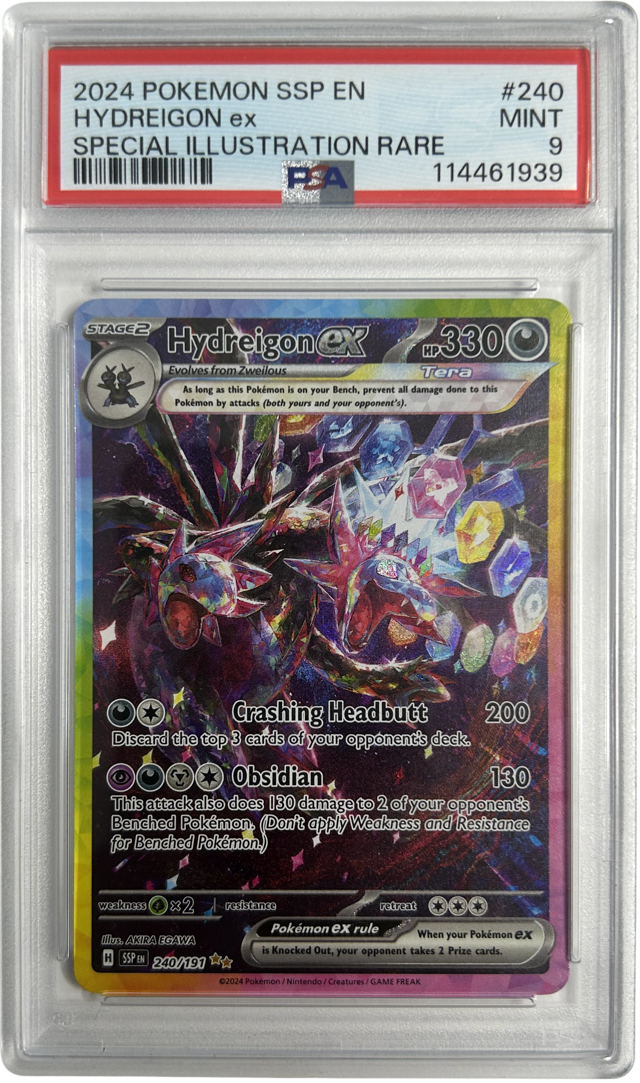 Pokemon - Surging Sparks - Hydeigon EX 240/191 - PSA 9