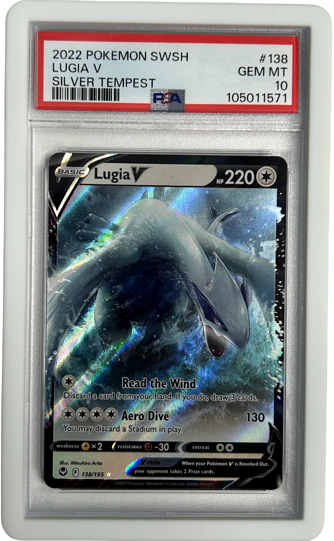Pokemon - Silver Tempest - Lugia V 138/195 - PSA 10 - White Bumper Guard