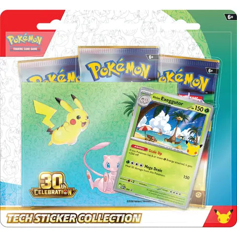 Pokemon 30th Celebration Alolan Exeggutor Tech Sticker Collection
