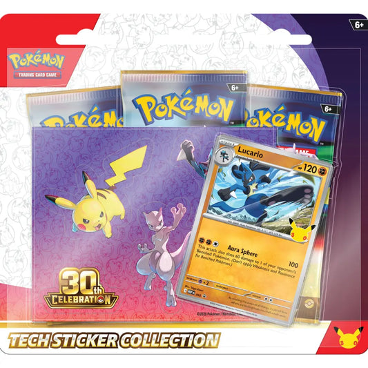 Pokemon 30th Celebration Lucario Tech Sticker Collection