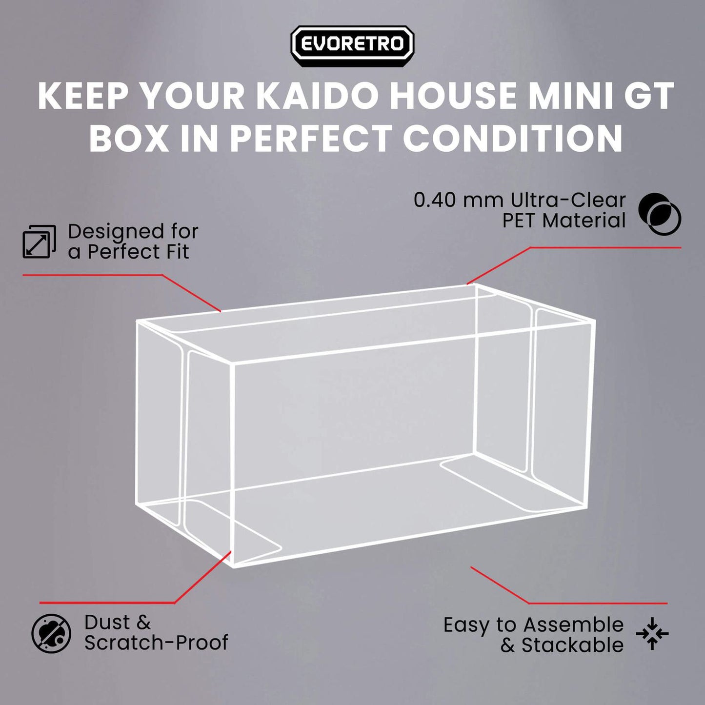 10x EVORETRO PET Box Protectors for Kaido House Mini GT 1:64 Diecast EVORETRO Canada Figurine Protectors  Squirtle Squad Card Shop.