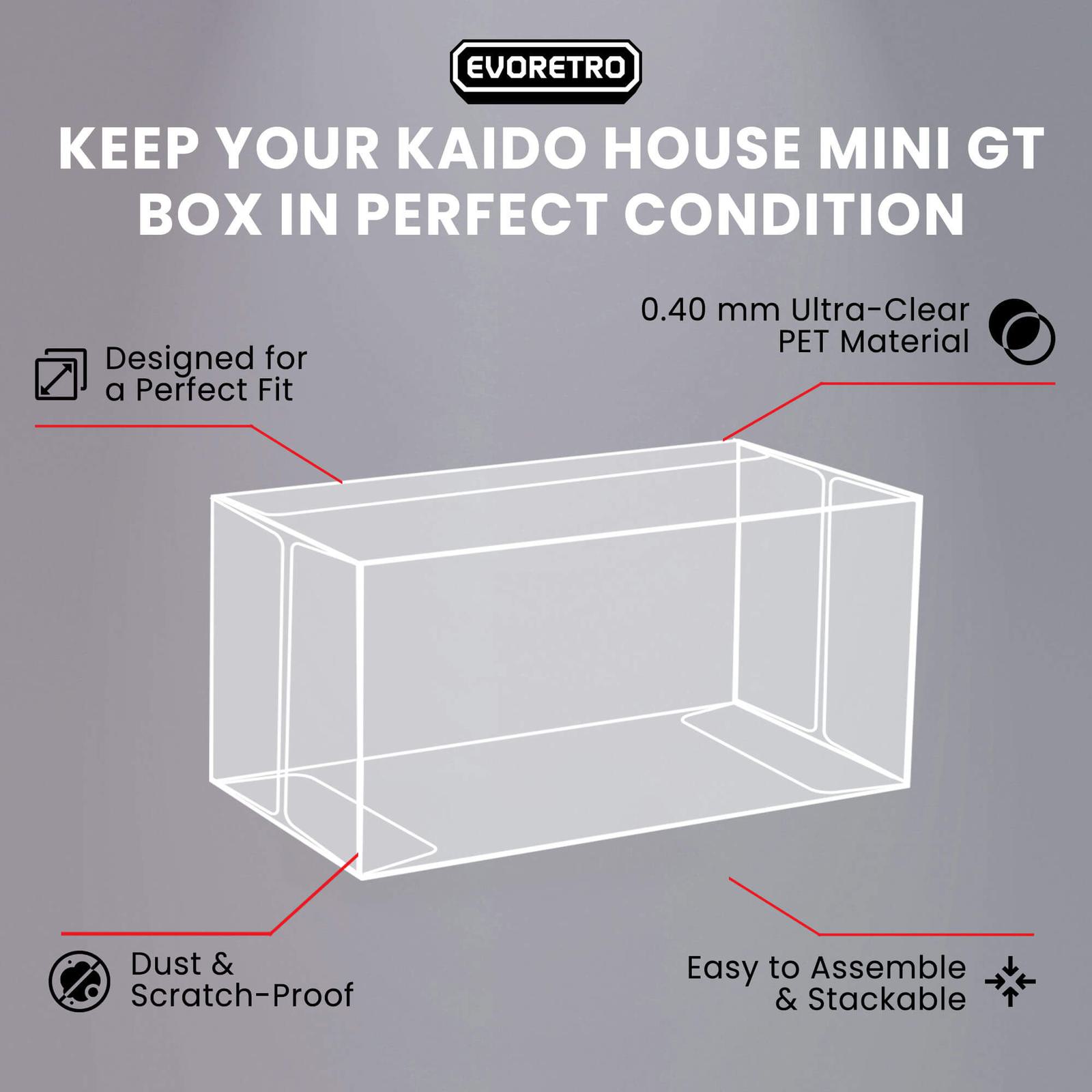 10x EVORETRO PET Box Protectors for Kaido House Mini GT 1:64 Diecast EVORETRO Canada Figurine Protectors  Squirtle Squad Card Shop.