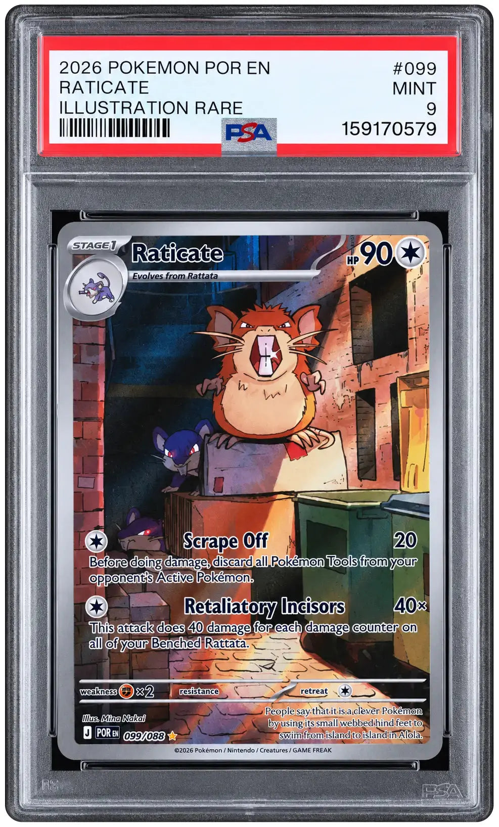 2026 Pokémon Raticate 099/088 Illustration Rare PSA 9 cert 159170579