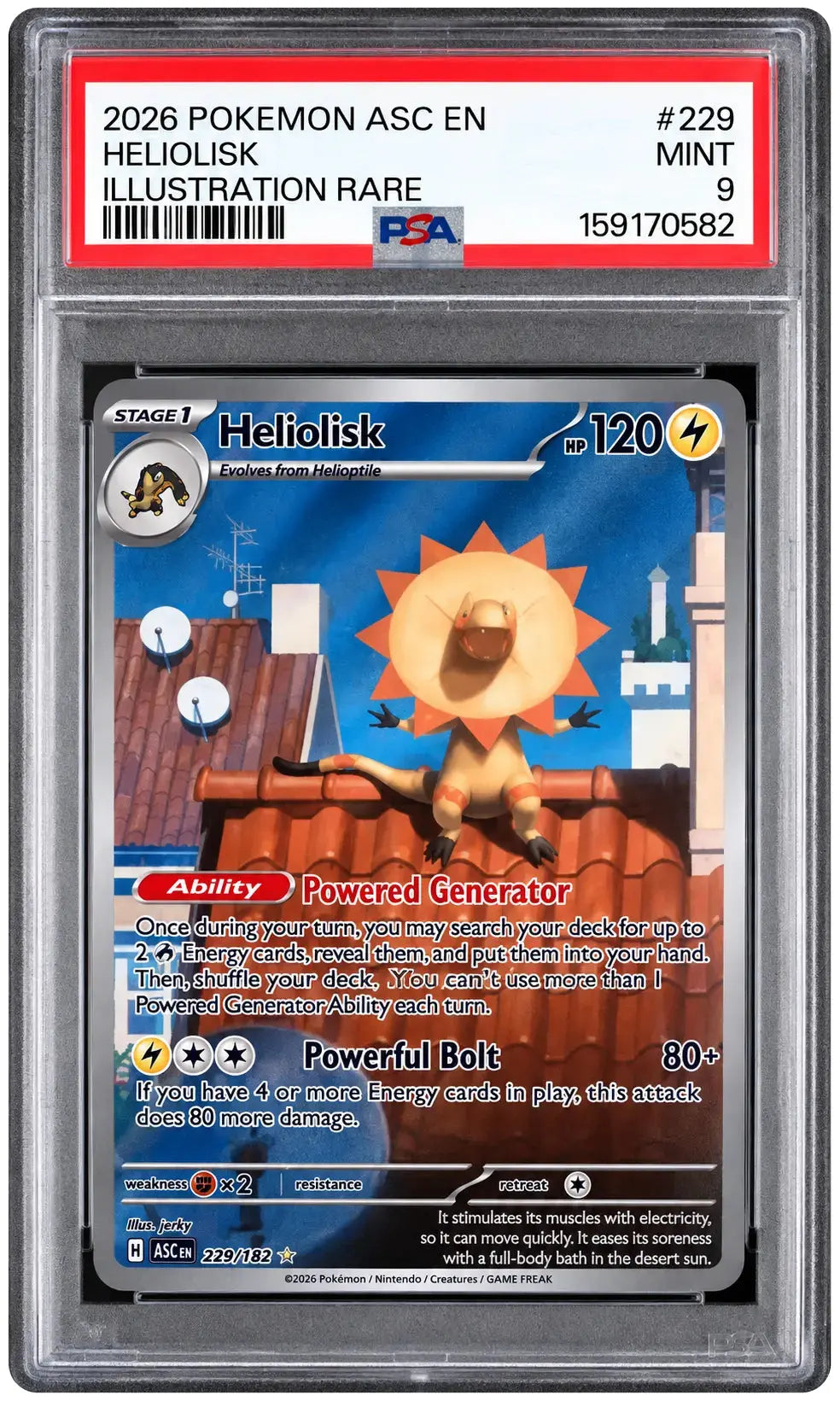 2026 Pokémon Heliolisk 229 Illustration Rare PSA 9 cert 159170582