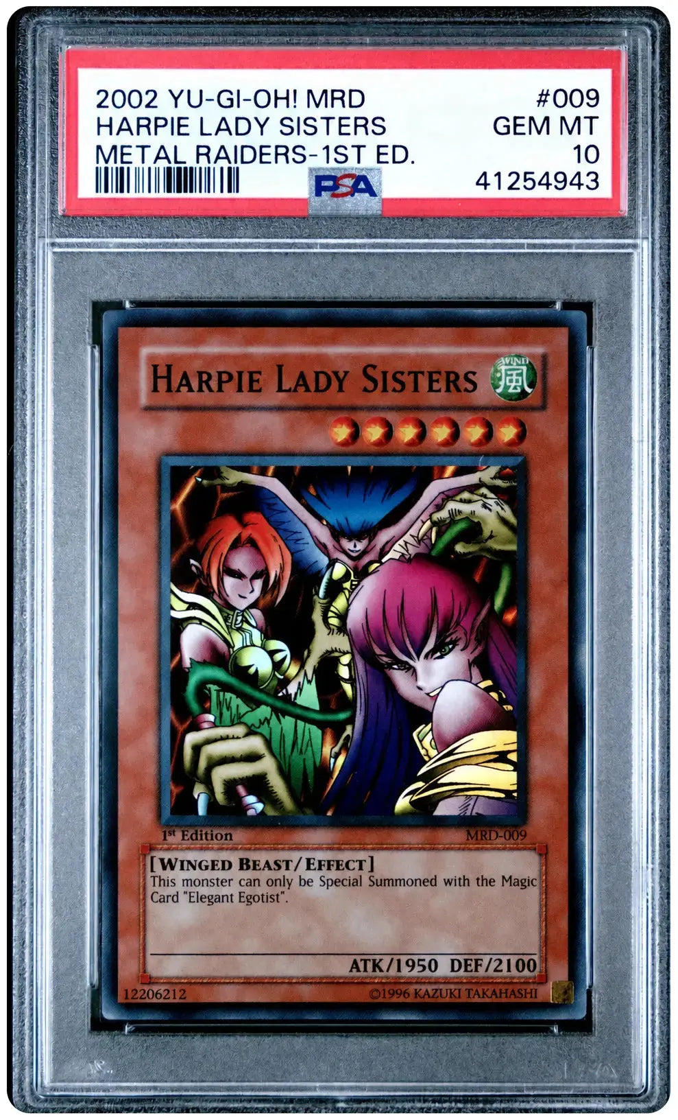 YU-GI-OH - Metal Raiders - 2003 Harpie Lady Sisters 1st Edition MRD-009 - PSA 10 - POP 153 Squirtle Squad Card Shop.   Squirtle Squad Card Shop.