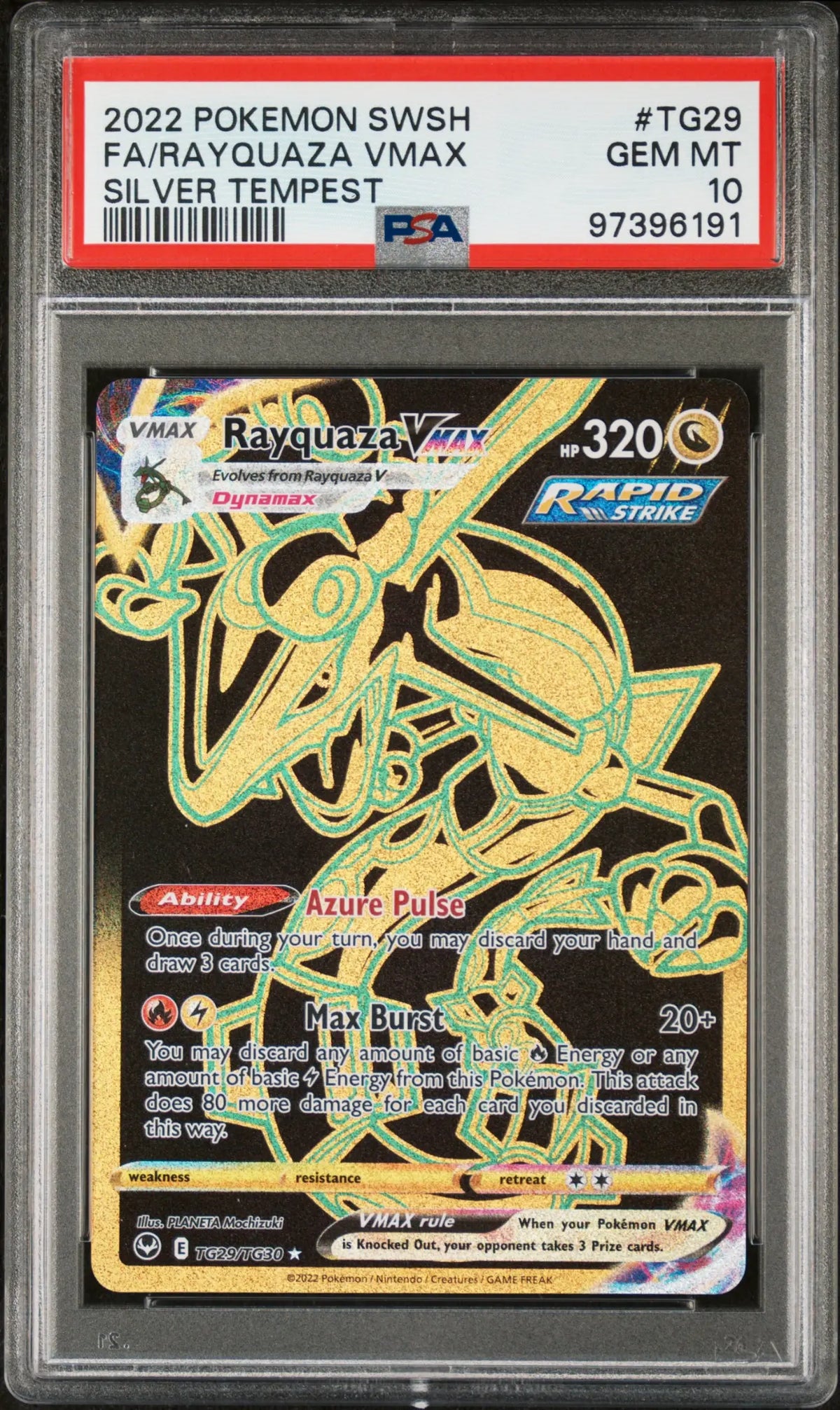 Rayquaza VMAX TG29/TG30 Silver Tempest Trainer Gallery PSA 10 cert 97396191