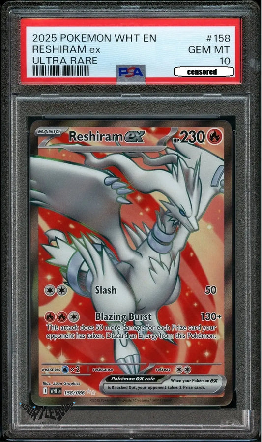 Pokémon TCG – Reshiram ex 158/086 – White Flare Secret Rare – PSA 10 Gem Mint Squirtle Squad Card Shop.   Squirtle Squad Card Shop.