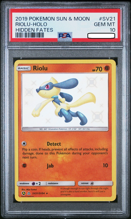 Pokémon TCG – Riolu SV21/SV94 Shiny Holo – Hidden Fates – PS Squirtle Squad Card Shop.   Squirtle Squad Card Shop.