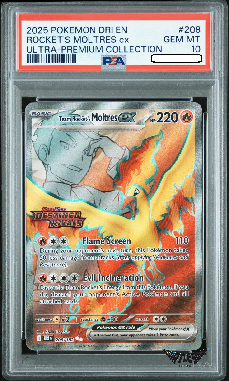 Pokémon TCG – Team Rocket’s Moltres ex 208 Black Star Promo – Ultra-Premium Collection Stamped – PSA 10 Gem Mint