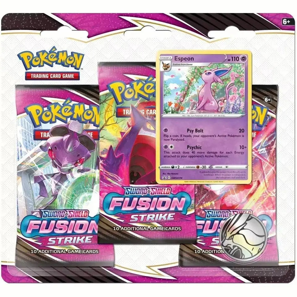 Pokemon Fusion Strike 3 Pack Blister Espeon Squirtle Squad Card Shop.   Squirtle Squad Card Shop.