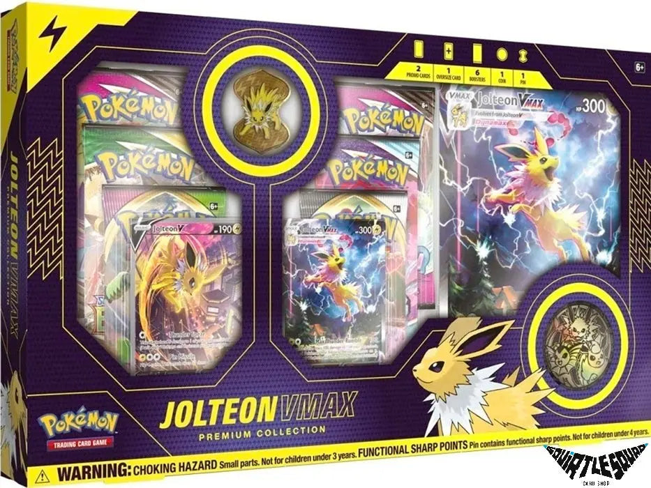 Pokémon TCG – Jolteon VMAX Premium Collection Box – Sword & Shield – Factory Sealed - Squirtle Squad Card Shop.