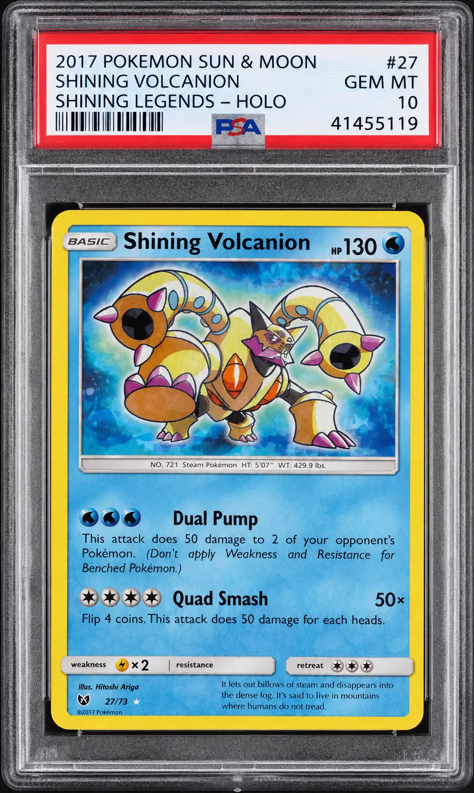 Shining Volcanion 27/73 Shining Legends PSA 10 cert 41455119