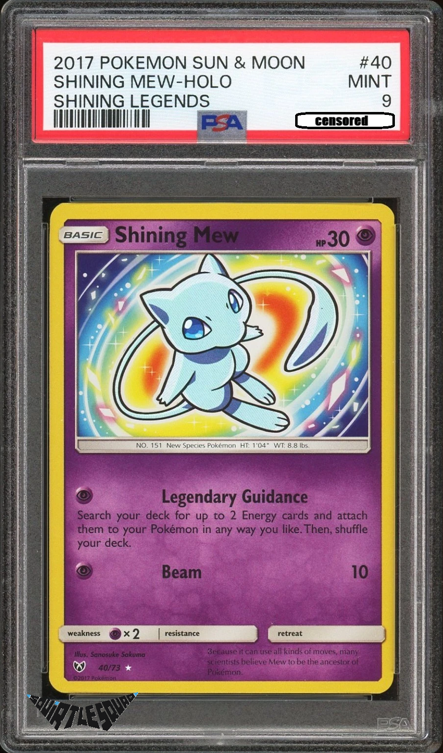 Pokémon TCG – Shining Mew 40/73 – Sun & Moon Shining Legends – Holo – PSA 9 Mint – 2017
