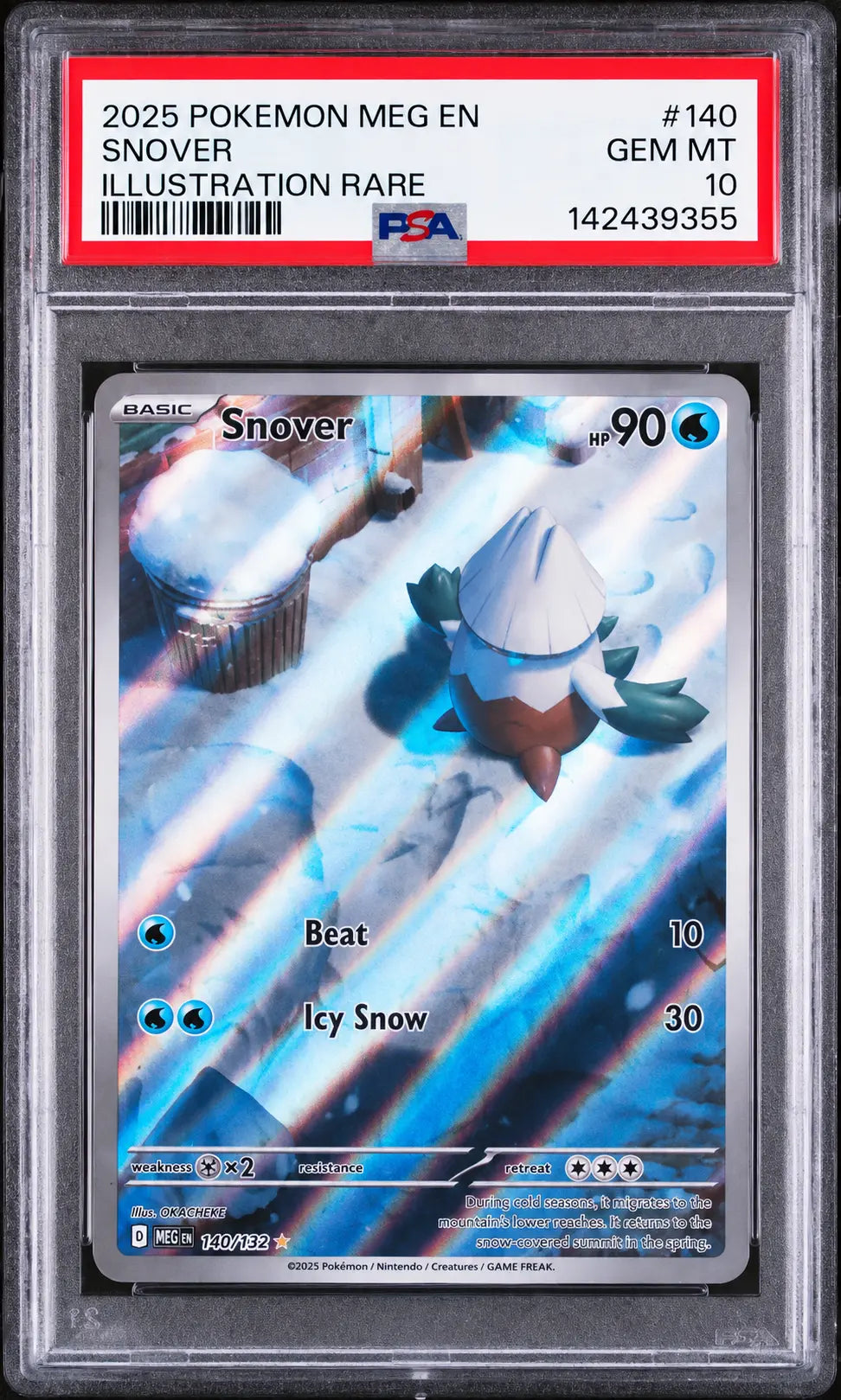 Snover 140/132 Mega Evolution Illustration Rare PSA 10 cert 142439355