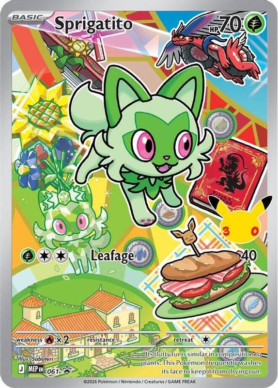 Sprigatito MEP 061 30th anniversary promo