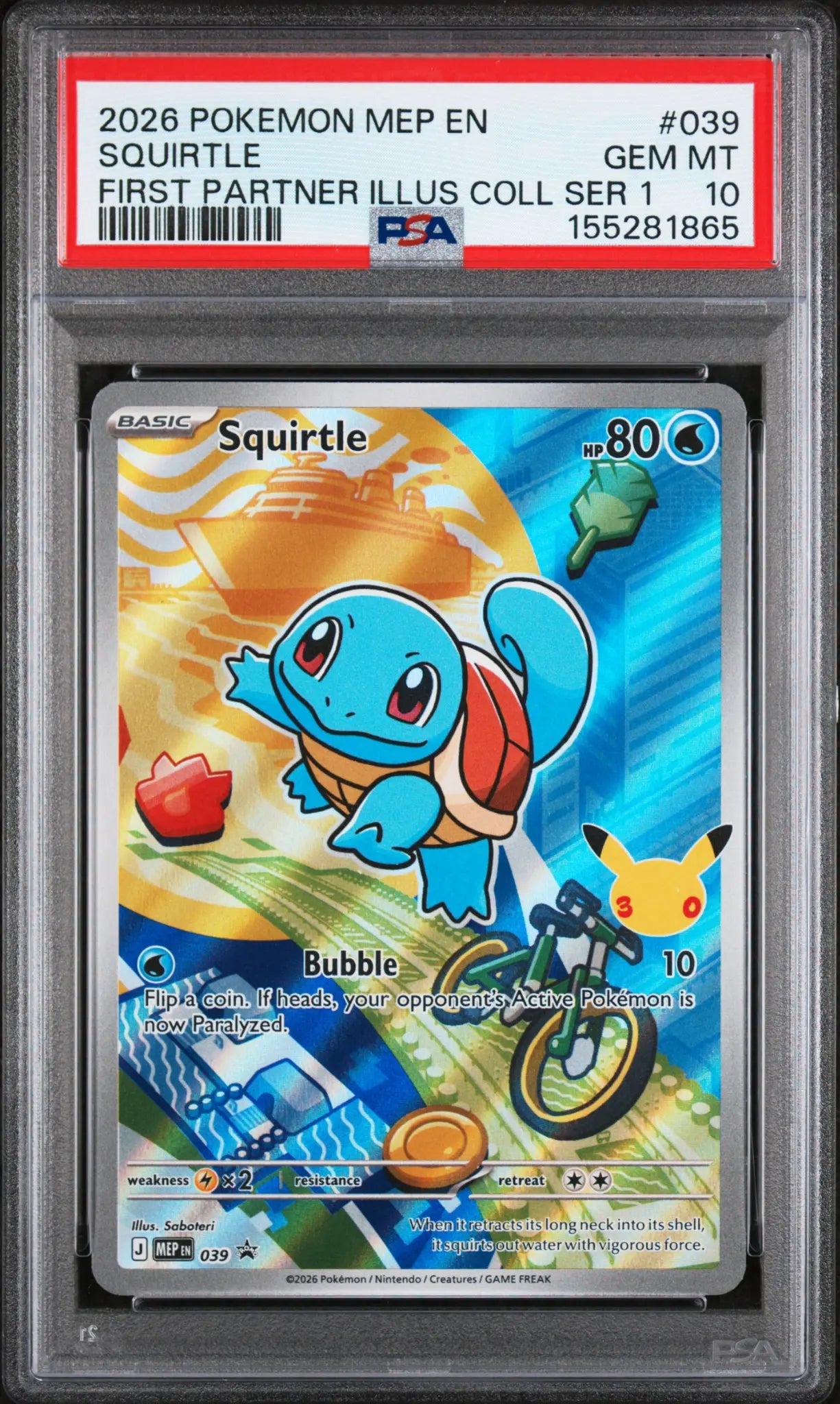 Squirtle 039 First Partner Illustration Collection PSA 10 cert 155281865