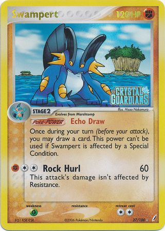 Swampert 27/100 Crystal Guardians Stamped Reverse Holo