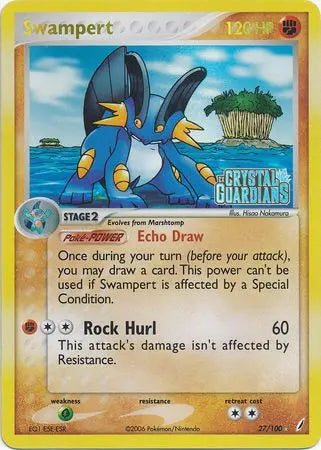Swampert 27/100 Crystal Guardians Stamped Reverse Holo