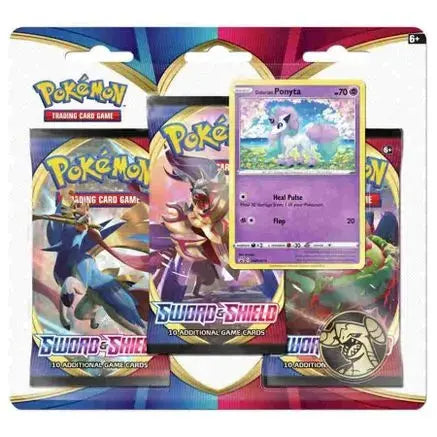 Sword & Shield 3 Pack Blister [Galarian Ponyta] SWSH01: Sword & Shield Base Set Pokemon Sealed  Squirtle Squad Card Shop.