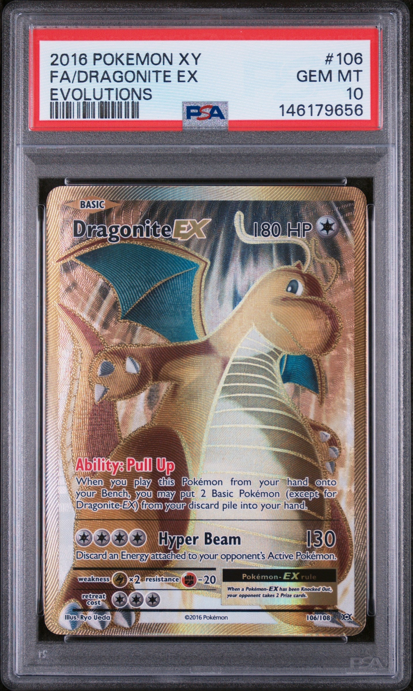 Pokémon TCG - Dragonite EX 106/108 - XY Evolutions - Full Art - PSA 10 Gem Mint Squirtle Squad Card Shop.   Squirtle Squad Card Shop.