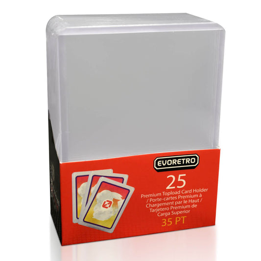25 EVORETRO Toploader 35pt/55pt/75pt/100pt/180pt – Pack of 25 for Trading Cards EVORETRO Canada   Squirtle Squad Card Shop.