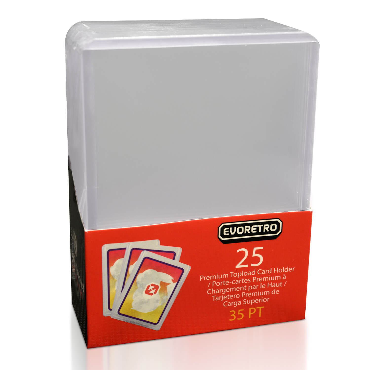 25 EVORETRO Toploader 35pt/55pt/75pt/100pt/180pt – Pack of 25 for Trading Cards EVORETRO Canada   Squirtle Squad Card Shop.