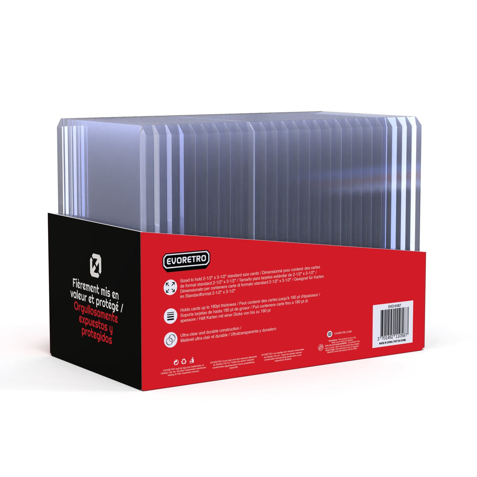 25 EVORETRO Toploader 35pt/55pt/75pt/100pt/180pt – Pack of 25 for Trading Cards EVORETRO Canada   Squirtle Squad Card Shop.