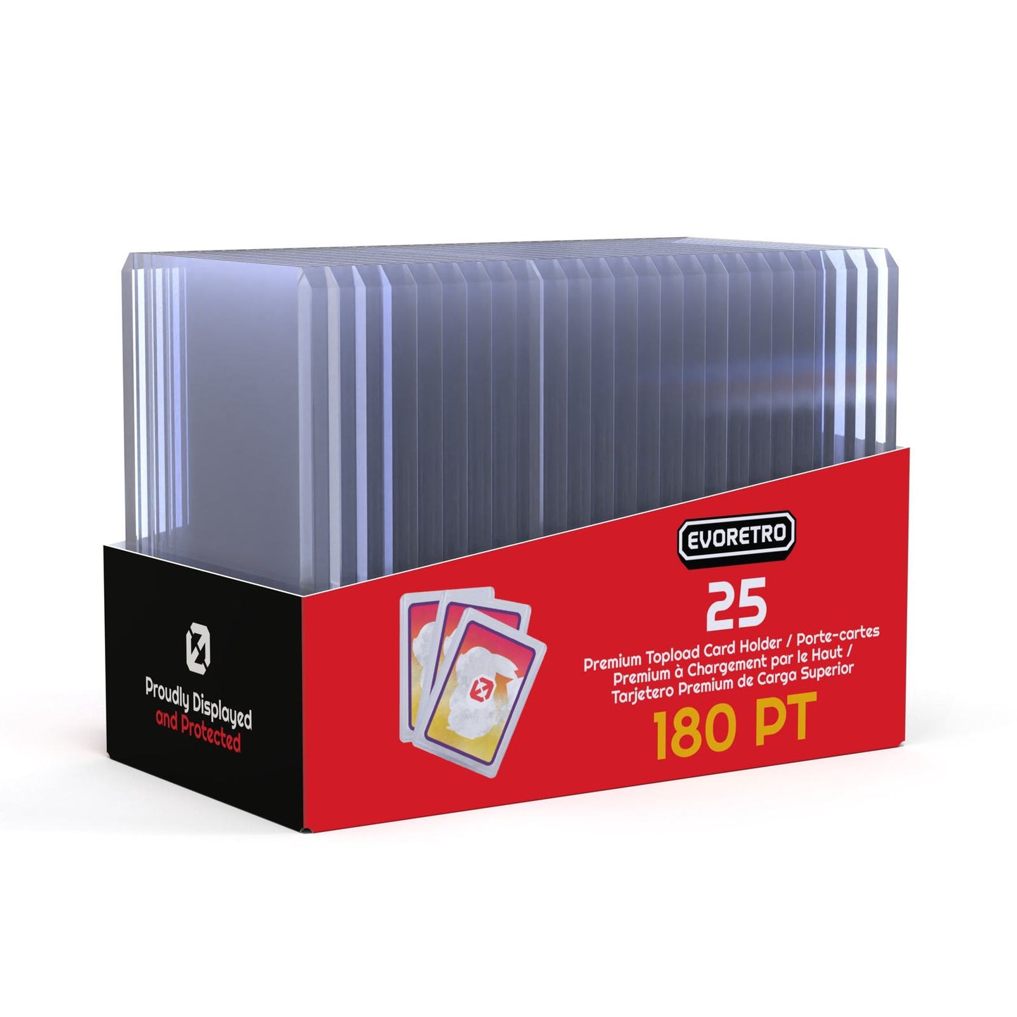 25 EVORETRO Toploader 35pt/55pt/75pt/100pt/180pt – Pack of 25 for Trading Cards EVORETRO Canada   Squirtle Squad Card Shop.