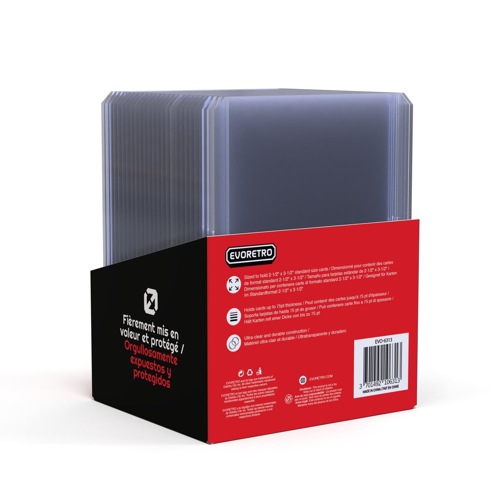 25 EVORETRO Toploader 35pt/55pt/75pt/100pt/180pt – Pack of 25 for Trading Cards EVORETRO Canada   Squirtle Squad Card Shop.