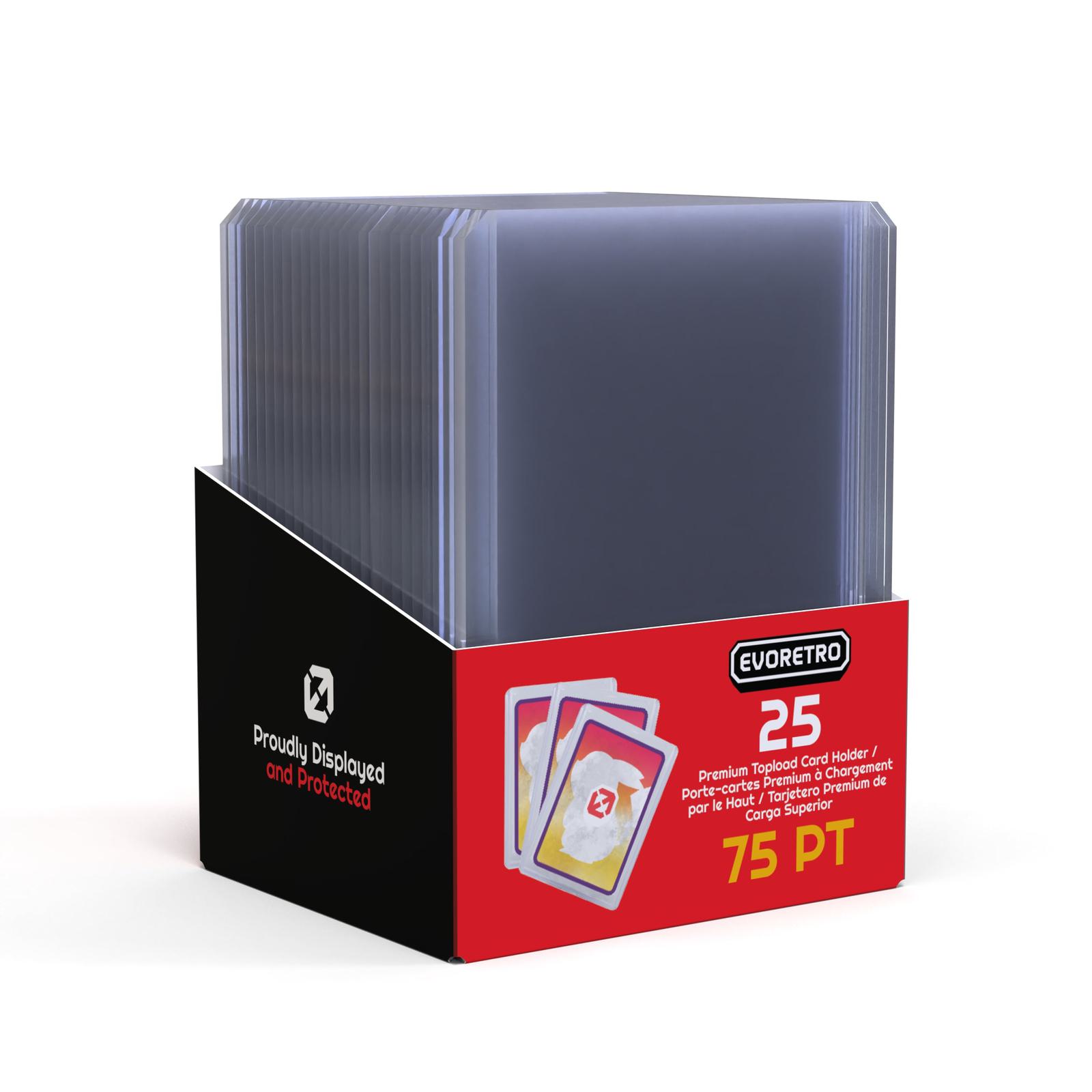 25 EVORETRO Toploader 35pt/55pt/75pt/100pt/180pt – Pack of 25 for Trading Cards EVORETRO Canada   Squirtle Squad Card Shop.