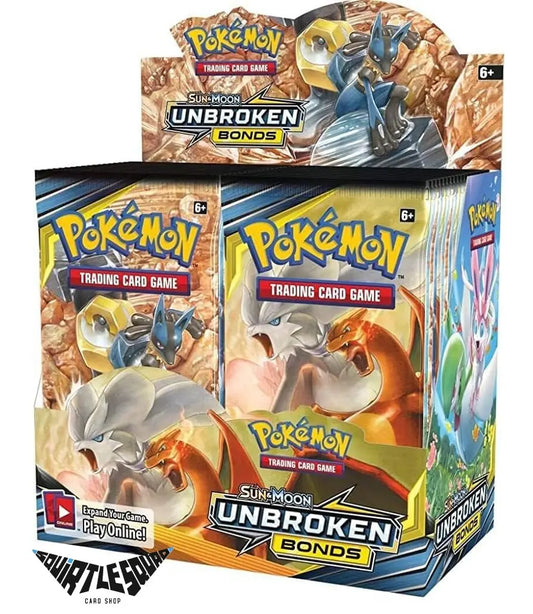 Pokémon TCG – Sun & Moon Unbroken Bonds Booster Box – Factory Sealed – 36 Packs Squirtle Squad Card Shop.   Squirtle Squad Card Shop.