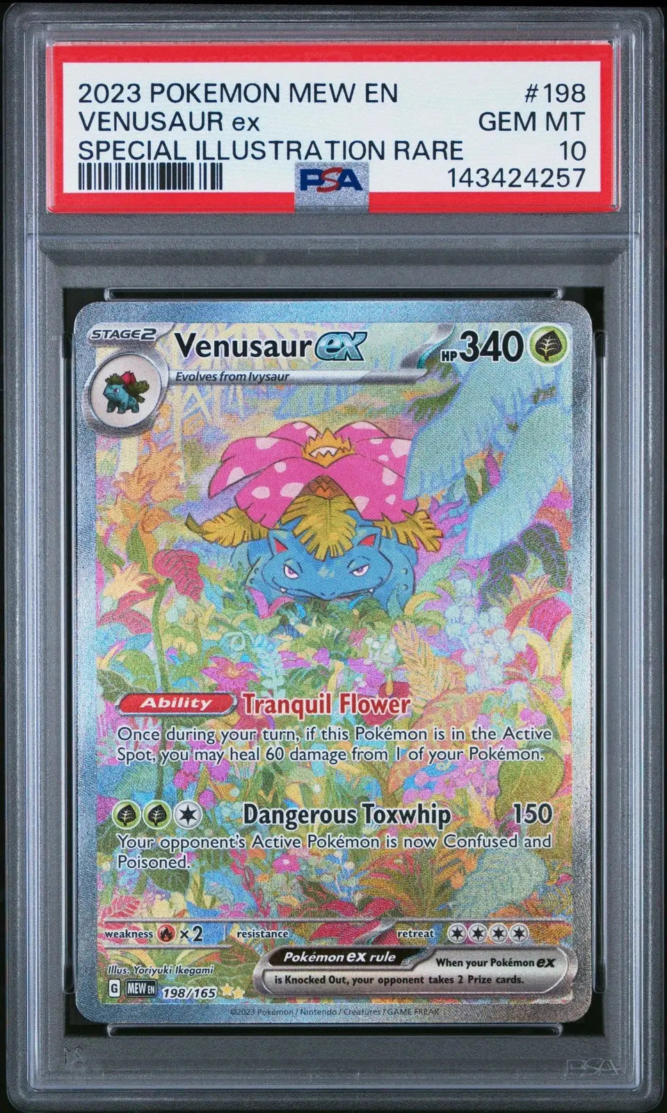 Pokémon TCG – Venusaur ex 198/165 Special Illustration Rare – Pokémon 151 – PSA 10 Gem Mint - Squirtle Squad Card Shop.