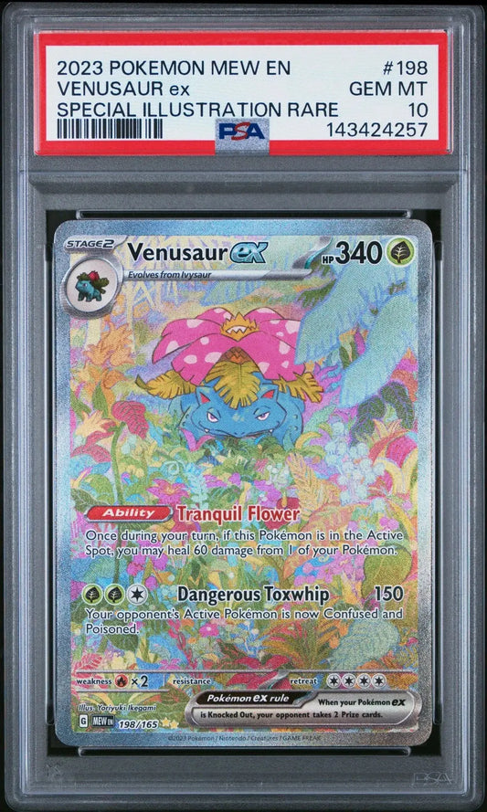 Pokémon TCG – Venusaur ex 198/165 Special Illustration Rare – Pokémon 151 – PSA 10 Gem Mint - Squirtle Squad Card Shop.