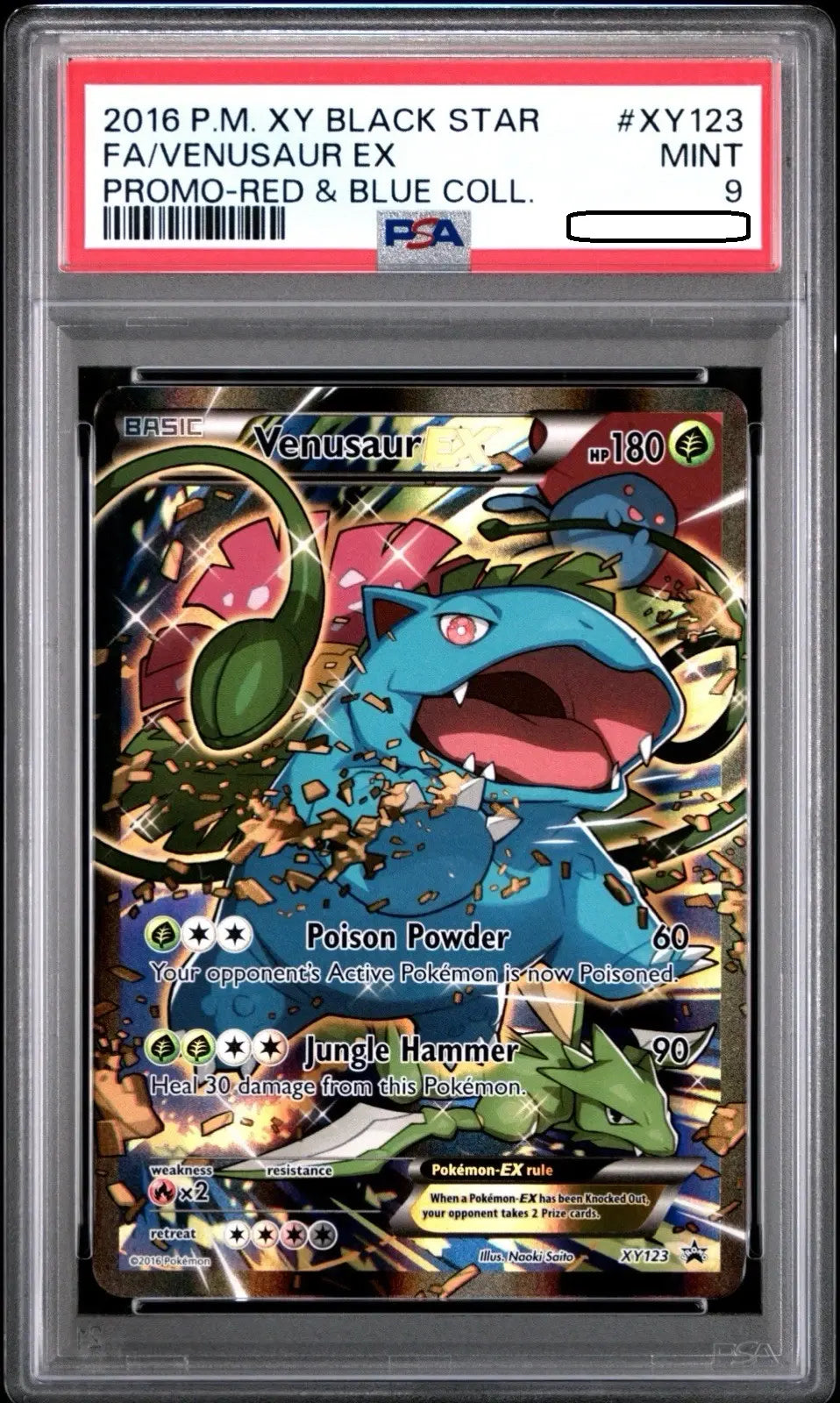 Pokémon TCG – Venusaur EX XY123 Full Art – Black Star Promo – PSA 9 Mint