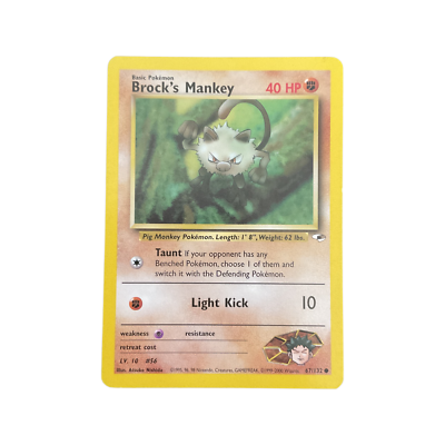 Brock's Mankey 67/132 Gym Heroes WOTC (EX-NM)