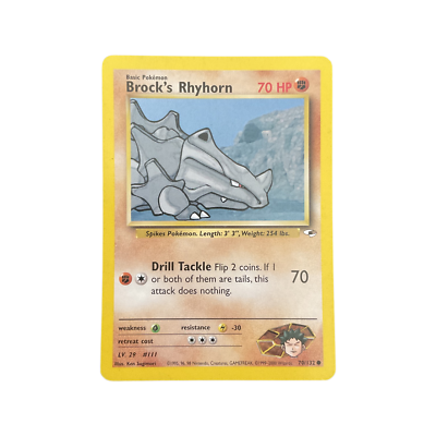 Brock's Rhyhorn 70/132 Gym Heroes WOTC (EX-NM)